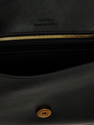 PINKO Black Calfskin Shoulder Bag