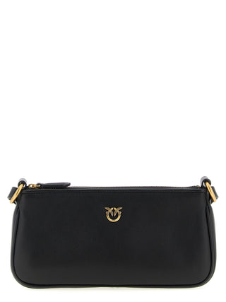 PINKO Black Goatskin Crossbody Bag