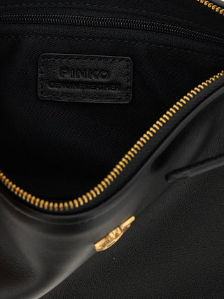 PINKO Black Goatskin Crossbody Bag
