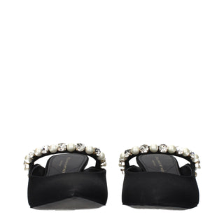 Stella McCartney Black Satin Stiletto Heel Sandals