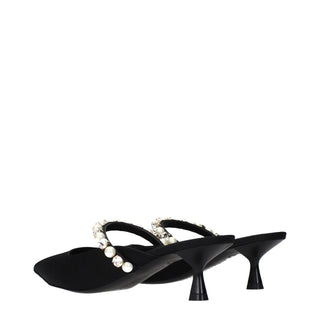 Stella McCartney Black Satin Stiletto Heel Sandals