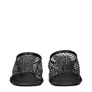 Stella McCartney Black Leather Stiletto Heel Sandals