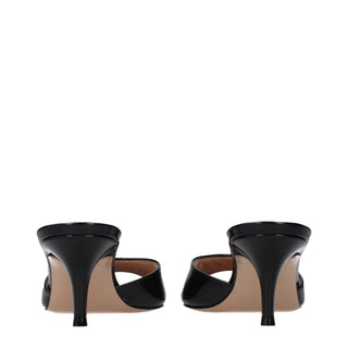 Gianvito Rossi Black Leather Platform Sandals