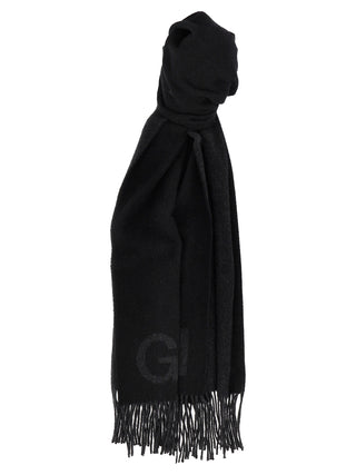 Ganni Black Wool Scarf