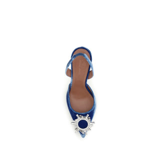 Amina Muaddi Blue Viscose High Heel Pumps
