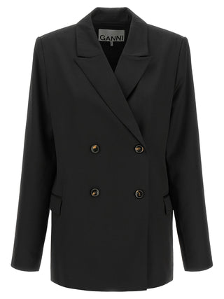 Ganni Black Polyester Blazer