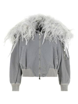 The Attico Gray Polyamide Bomber
