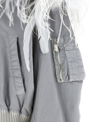 The Attico Gray Polyamide Bomber
