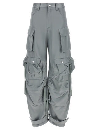 The Attico Gray Viscose Cargo Pants