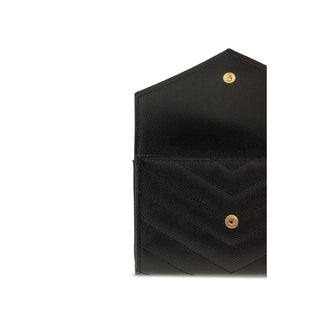 Saint Laurent Black Calf Leather Bos Taurus Wallet