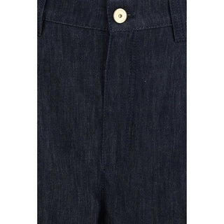 Brunello Cucinelli Blue Cotton Casual Pants