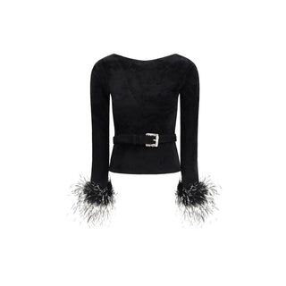 Self-Portrait Black Viscose Blouse