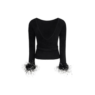 Self-Portrait Black Viscose Blouse