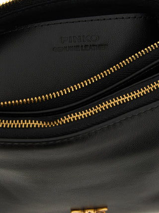 PINKO Black Calfskin Crossbody Bag