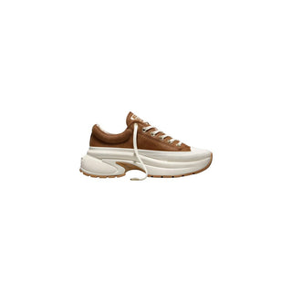 Converse Beige Leather Platform Sneakers