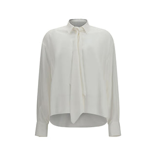 Brunello Cucinelli White Silk Dress Shirt