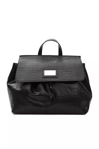 Pompei Donatella Black Leather Women Shoulder Bag
