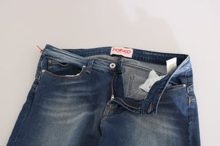 Fiorucci Blue Washed Mid Waist Slim Fit Denim Jeans