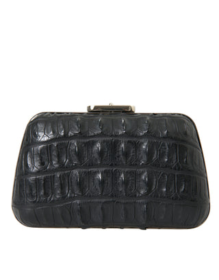 Balenciaga Black Exotic Skin Leather Shoulder Crossbody Box Clutch Bag