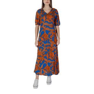 B.Young Blue Viscose Long Dress