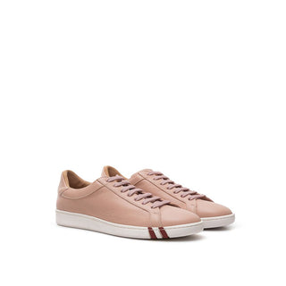 Bally Pink Leather Low Top Sneakers