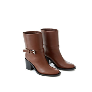 Burberry Brown Leather Ankle Boots