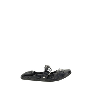 Balenciaga Black Calf Leather Bos Taurus Ballet Flats