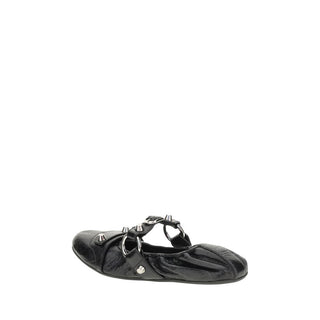 Balenciaga Black Calf Leather Bos Taurus Ballet Flats