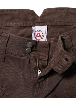 CYCLE Brown Cotton Low Waist Skinny Casual Jeans