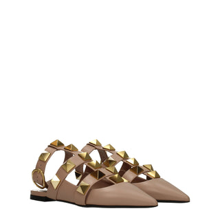 Valentino Garavani Pink Leather Flat Sandals
