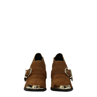 Versace Jeans Brown Leather Ankle Boots