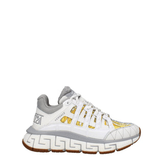 Versace White Fabric Athletic Sneakers