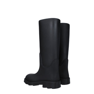 Burberry Black Cotton Rain Boots