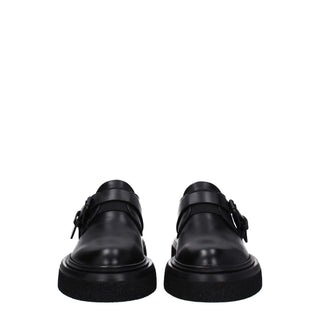 Max Mara Black Leather Oxfords And Derbies