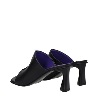 Stella McCartney Black Leather Stiletto Heel Sandals