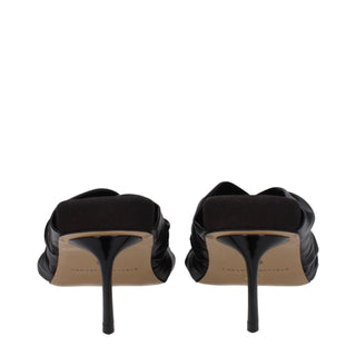Stella McCartney Black Leather Stiletto Heel Sandals