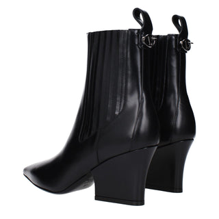 Valentino Garavani Black Leather Ankle Boots