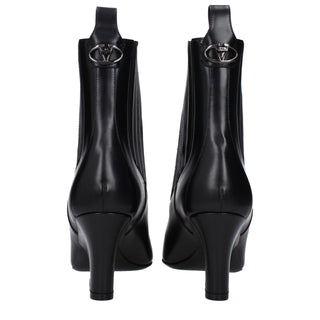 Valentino Garavani Black Leather Ankle Boots