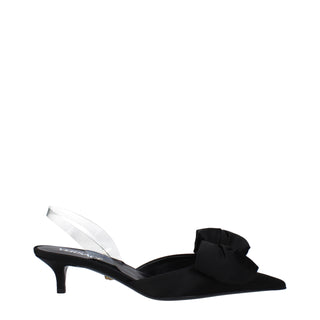 Versace Black Satin Flat Sandals