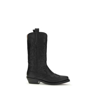 Ganni Embroidered Western Boots
