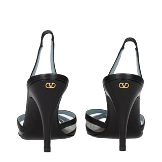 Valentino Garavani Black Leather High Heel Pumps