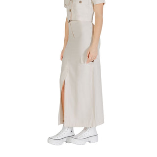 Jacqueline De Yong Beige Viscose Long Skirt