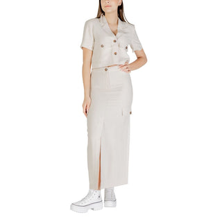 Jacqueline De Yong Beige Viscose Long Skirt