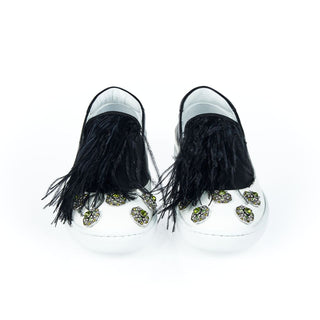 Mr&Mrs Italy Black Leather Women Slip-On Shoe