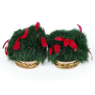 Mr&Mrs Italy Green Lamb Leather Women Sandal
