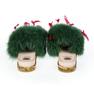 Mr&Mrs Italy Green Lamb Leather Women Sandal