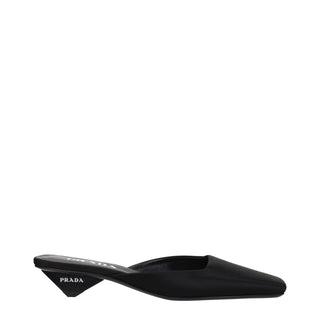 Prada Black Satin Flat Sandals