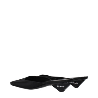 Prada Black Satin Flat Sandals