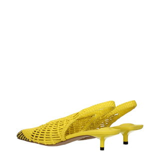 Jacquemus Yellow Leather Flat Sandals