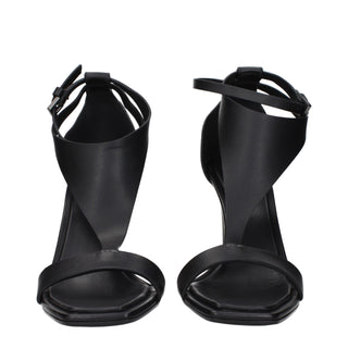 Max Mara Black Leather Stiletto Heel Sandals